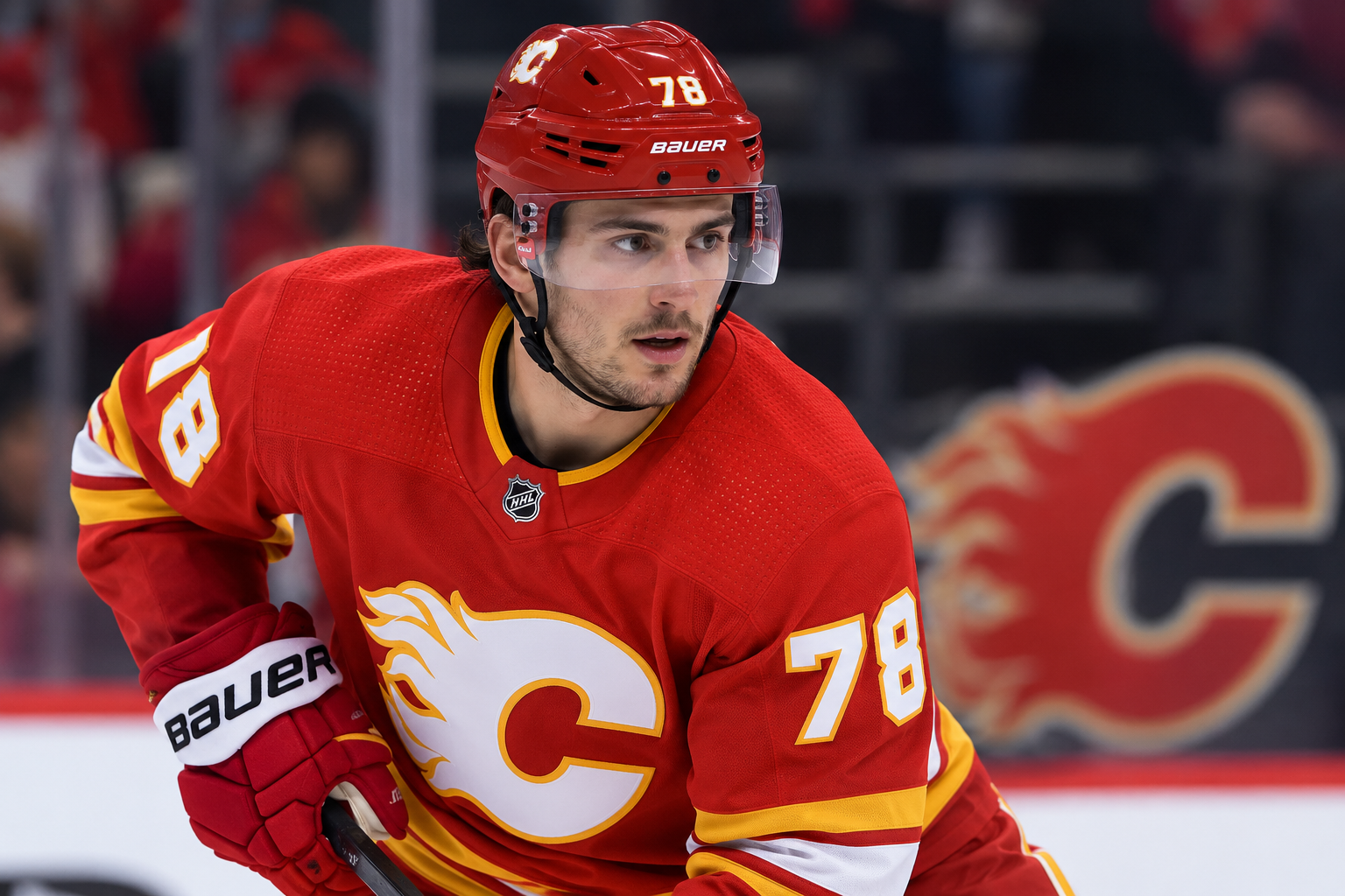 Brennan Othmann with the Calgary Flames